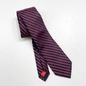 Billy London striped 100% polyester slim tie